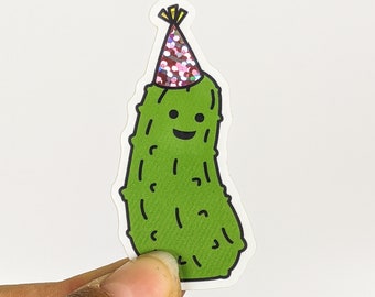 Holographic Dill Pickle Sticker | Pickle Birthday Sticker | Big Dill Sticker | Happy Birthday Sticker