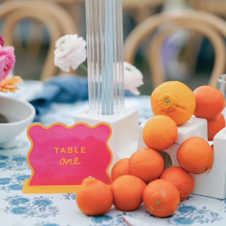 Wavy Table Number | Custom Squiggle Table Number | Custom Wavy Table ...