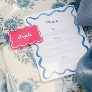 Wavy Rectangle Place Card | Squiggle Place Card | Custom Wavy Place Cards | Wavy Wedding Place Card | Squiggle Wedding Place Card