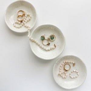 Tiny Glossy Ceramic Jewelry Dish | Catchall Tray| Party Favors | Bridal Party Wedding Favors | Ceramic Ring Dish Holder |Small Japanese Dish