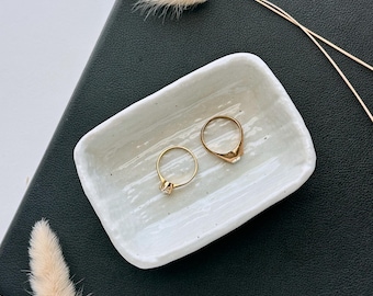 Tiny Rustic Ceramic Jewelry Dish | Jewelry Holder | Trinket Dish | Ring Dish Holder | Ceramic Ring Dish Holder | Small Japanese Ring Dish