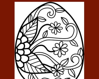 Download Easter and Spring Ukrainian Eggs Easy To Color V2 Adult | Etsy