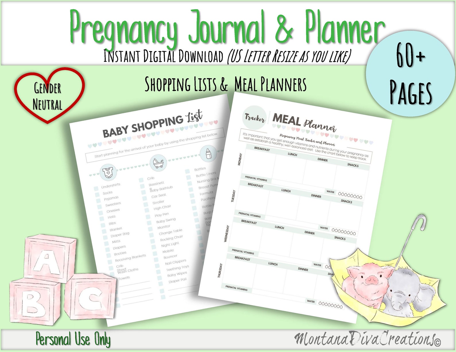 Mom Planner Pregnancy Journal Planner & Organizer-BONUS | Etsy