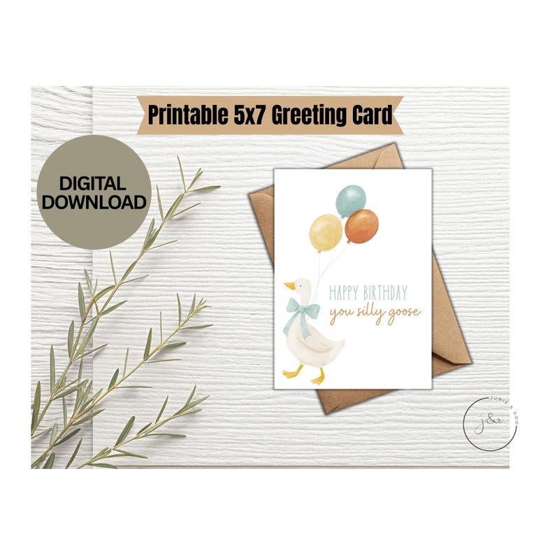 Happy Birthday Goose Printable Greeting Card - Etsy