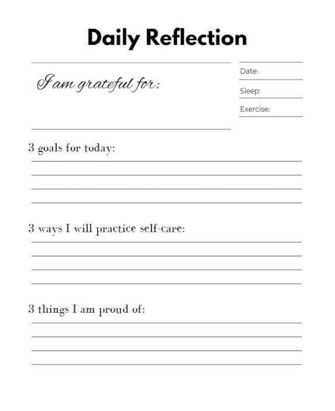 Daily Reflection Journal Printable - Etsy
