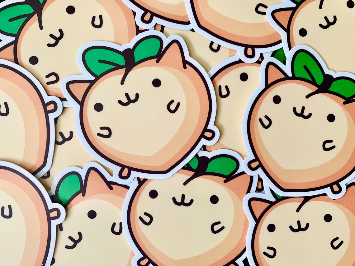 Cute PeachCat Die Cut Sticker LIMITED EDITON | Etsy