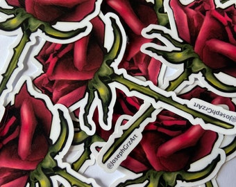 Rose 1 Glitter Sticker - Etsy