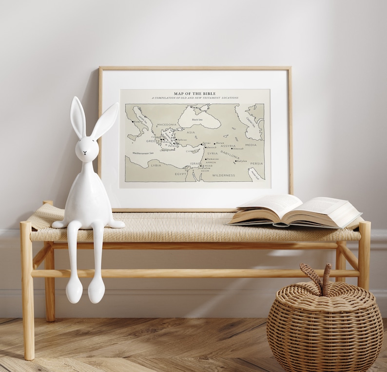 Map Of The Bible Old And New Testament Christian Study Maps Etsy