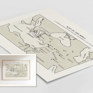 IMPRESSION SANS CADRE : carte de la bible, ancien et nouveau testament