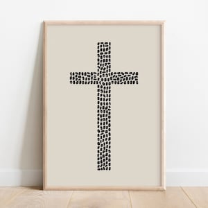 Fingerprint Cross printable art, Christian cross art, modern Christian wall art, body of Christ art, Jesus sketches, Christian art printable