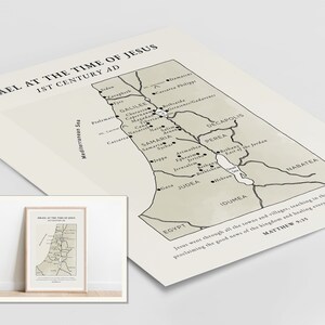 IMPRESSION SANS CADRE : carte de l'Israël de Jésus