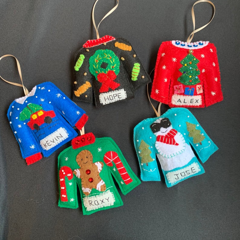 Personalized Christmas ornaments ugly christmas sweater Etsy