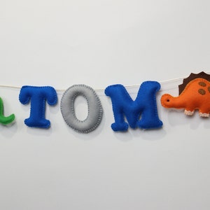 Dinosaur name banner, nursery name banners, photo prop name banner, personalized name banner, name sign