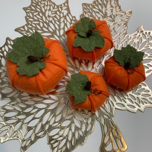 felt pumpkin set, fall pumpkin decorations, autumn decorations, thanksgiving table decorations, pumpkin bowl fillers, farmhouse decorations image 2