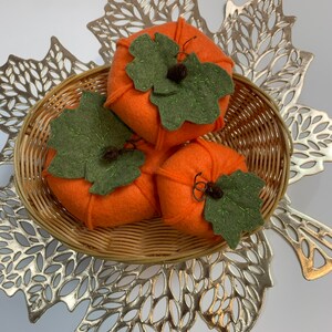 felt pumpkin set, fall pumpkin decorations, autumn decorations, thanksgiving table decorations, pumpkin bowl fillers, farmhouse decorations image 4