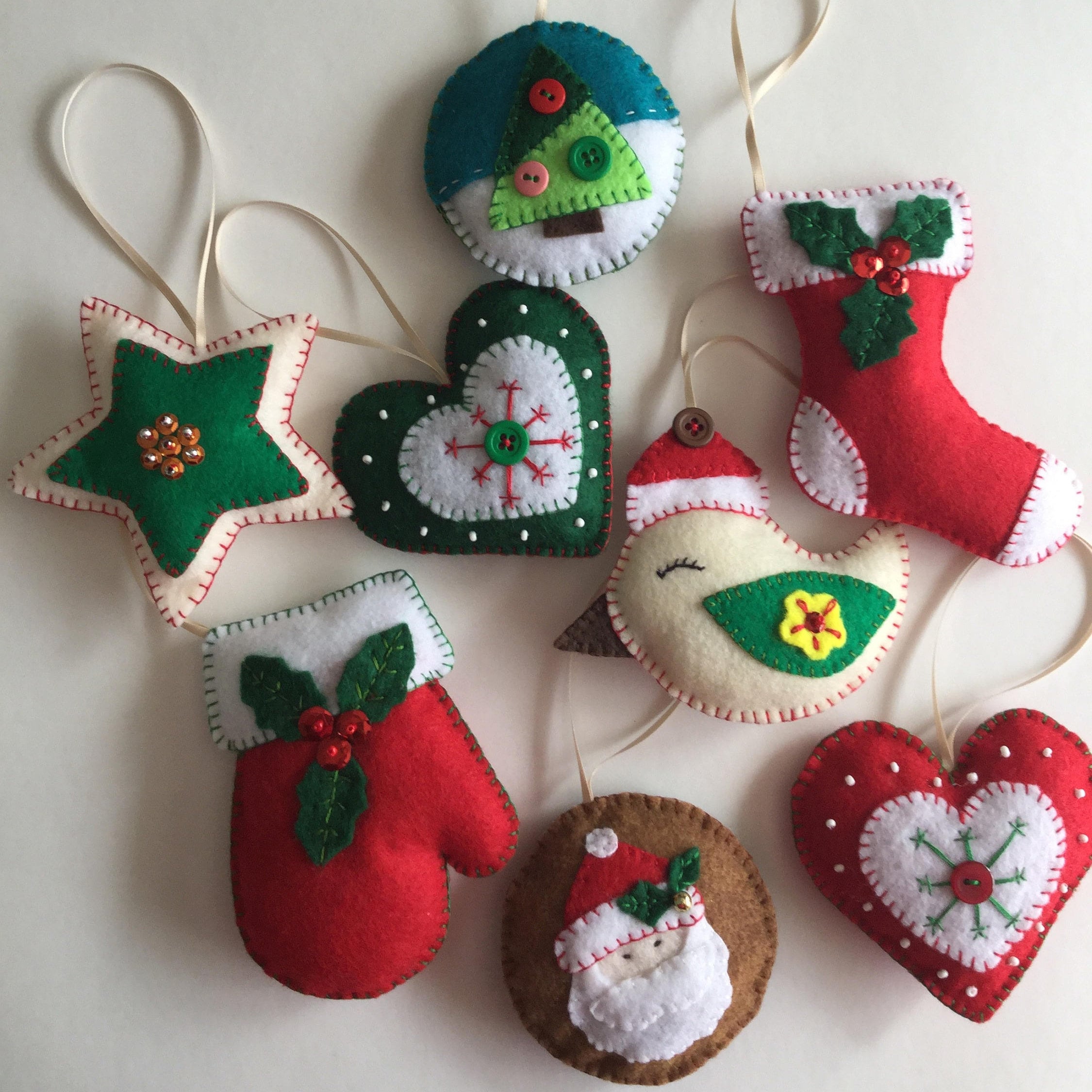 Felt Christmas Ornament Kawaii Felt Christmas Ornaments Star Reineer Candy  Can Cardinal Angel Stocking Ornaments Christmas Decorations 