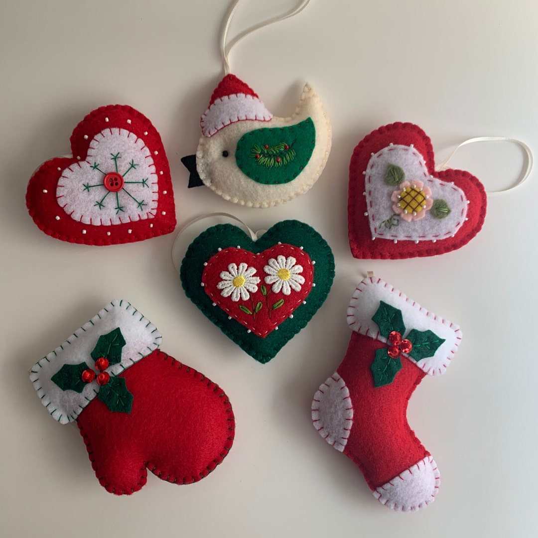 Handmade Christmas Ornaments, Felt Fabric Christmas Ornaments — free download