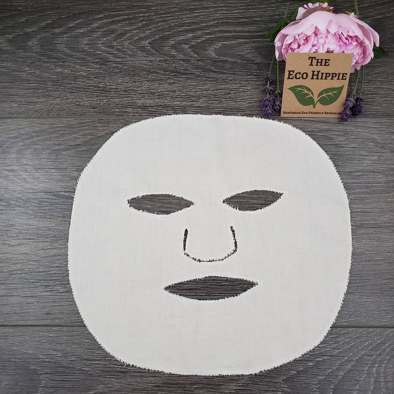 Reusable Facial Sheet Mask / Organic Cotton Fabric / Etsy