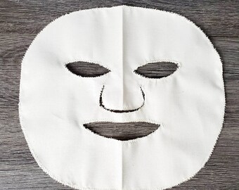 Reusable Facial Sheet Mask / Organic Cotton Fabric / Eco-Friendly Skin Care / All Natural Face Mask / Zero Waste Gifts / The Eco Hippie