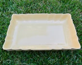 Vintage Los Angeles Potteries Canary Yellow Rectangular Serving Dish (No. 300) Retro Bakeware