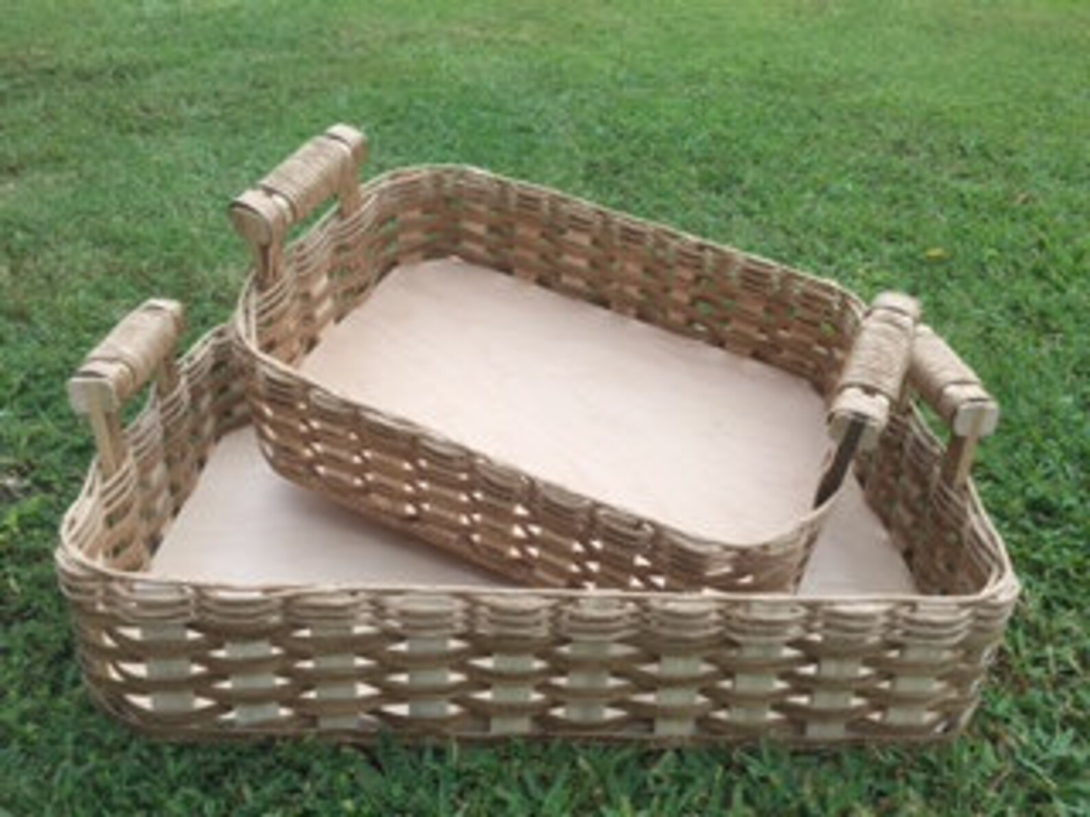 Handmade Large and Small Tray Basket - Etsy