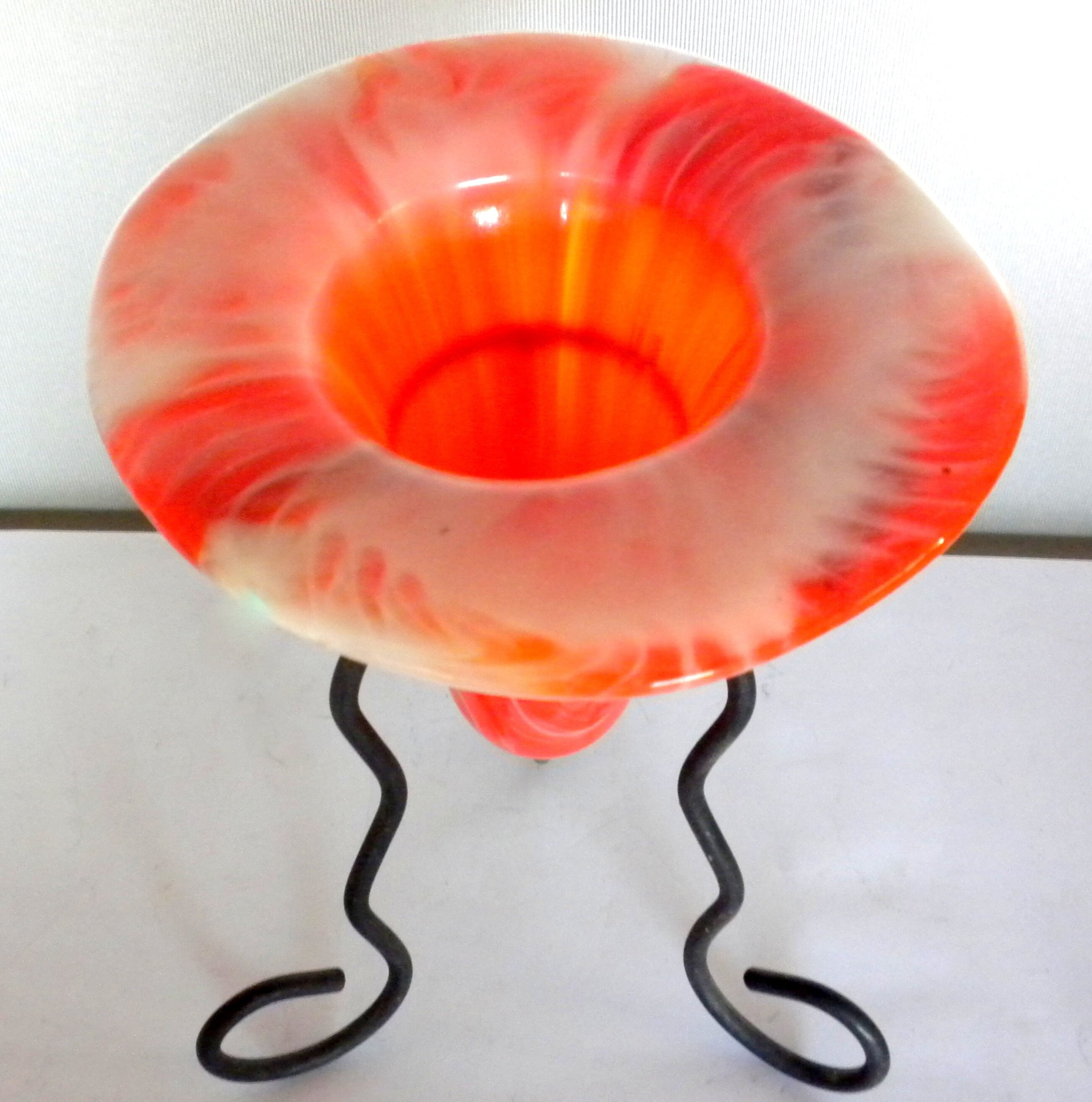 Fused Glass Vase Or Candle Holder Kiln Formed Dropped Style With