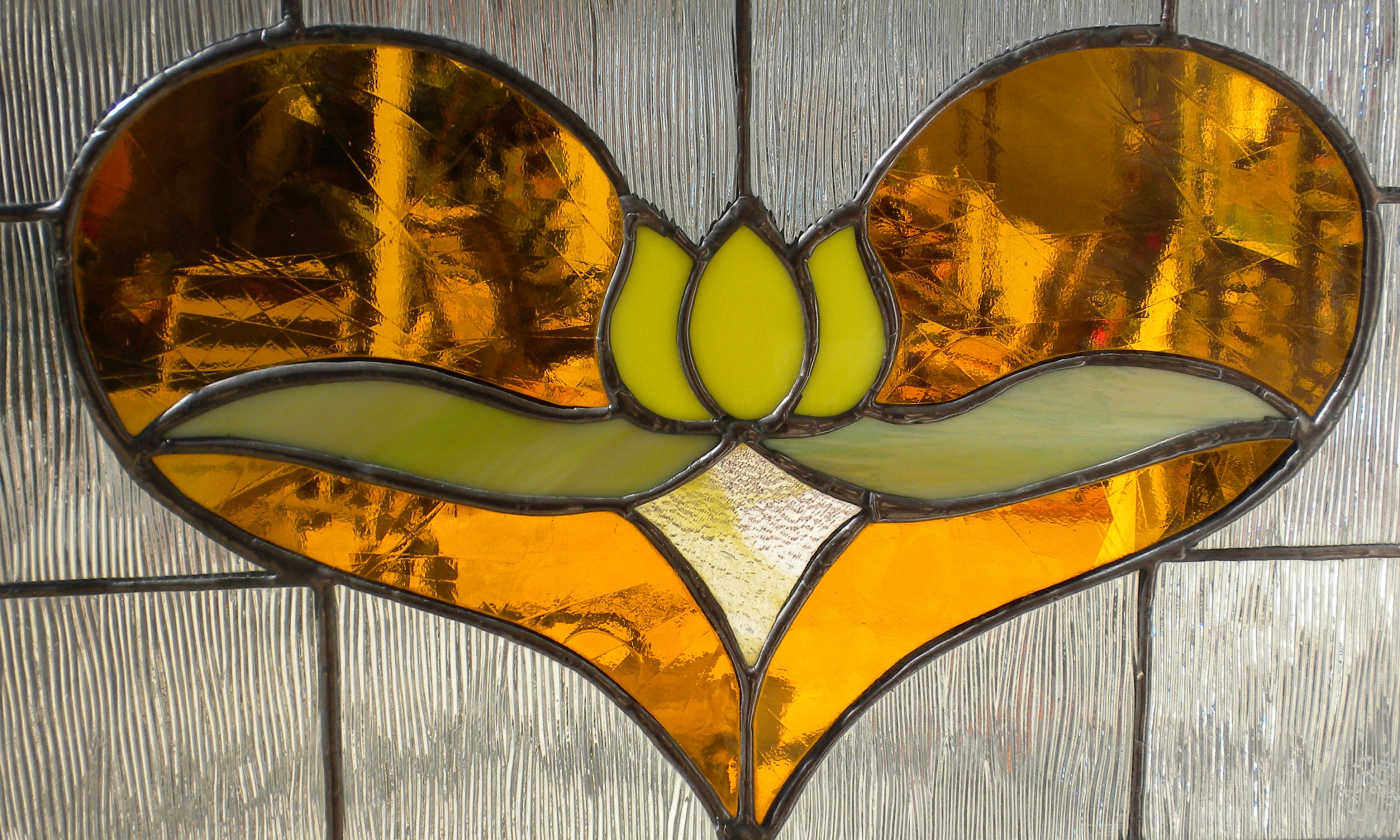Stained Glass Yellow Tulips Glass Art Art & Collectibles