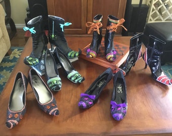 Size 11- 11.5 Extra Narrow Sparkle Purple Pump Witch Shoes