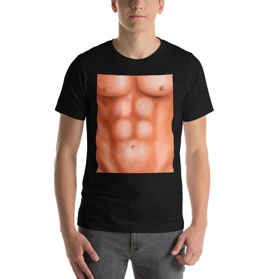 Mens Fake Abs T Shirt Funny Dad Bod Muscle Six Pack Abs 3D Etsy