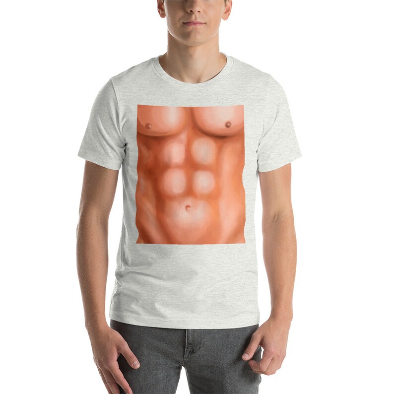 Mens Fake Abs T Shirt Funny Dad Bod Muscle Six Pack Abs 3D Etsy