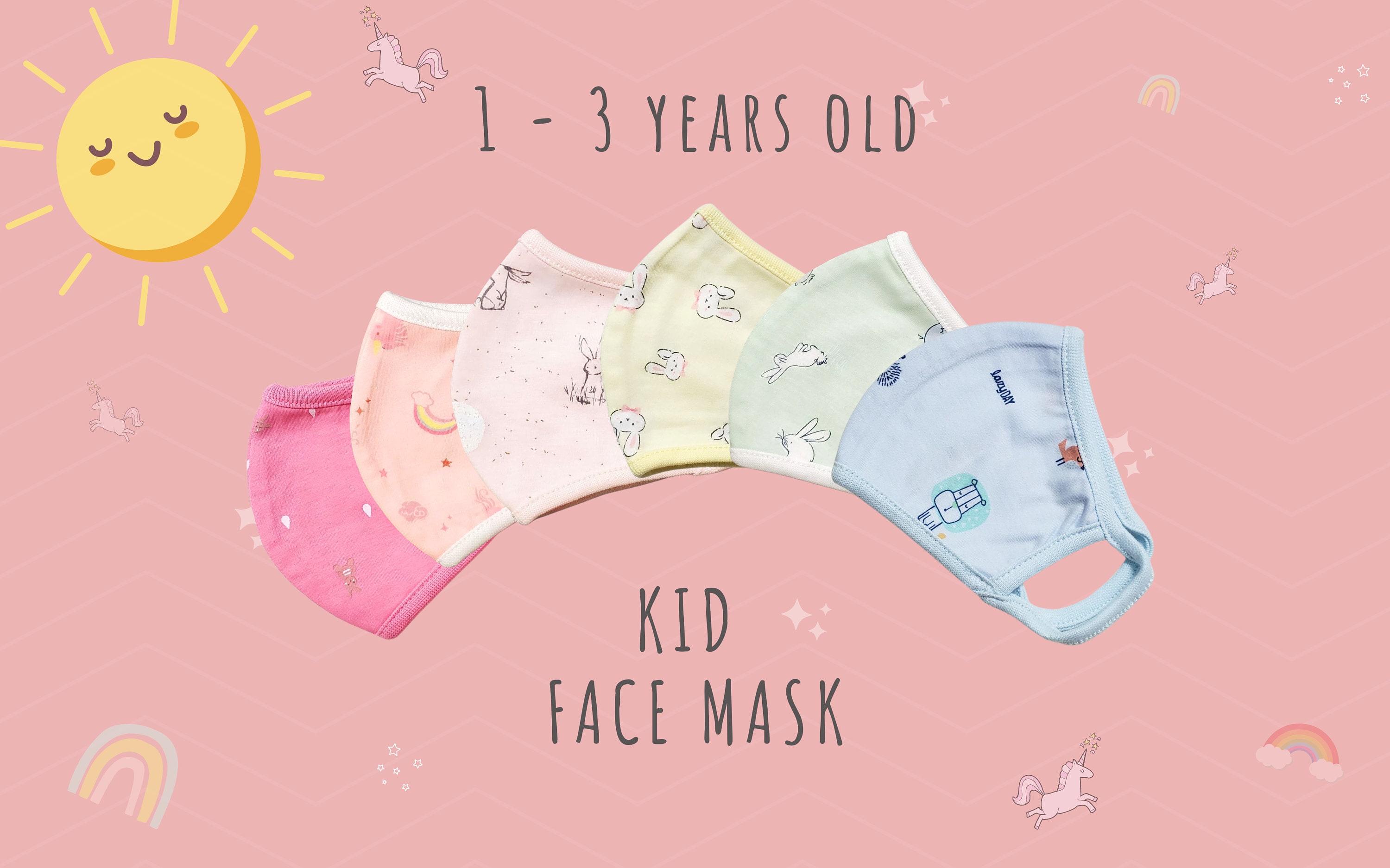 We Mask| Kid 1-3 Years Old Face Mask FREE personalization, SMALL SIZE…