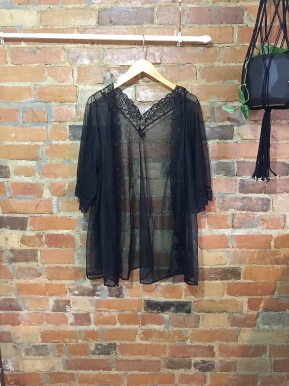 Lace and Mesh Boudoir Kimono