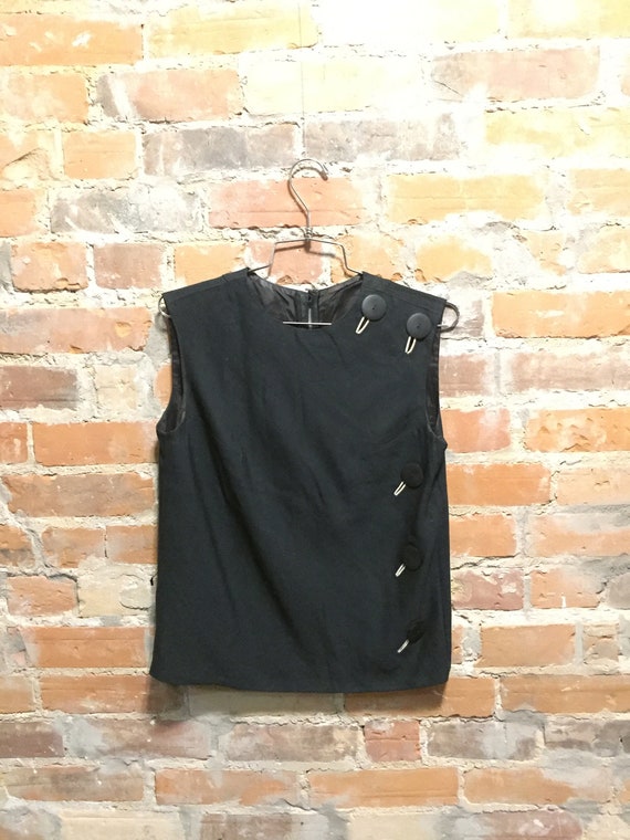 1940s Sleeveless Top with Large Bakelite Buttons