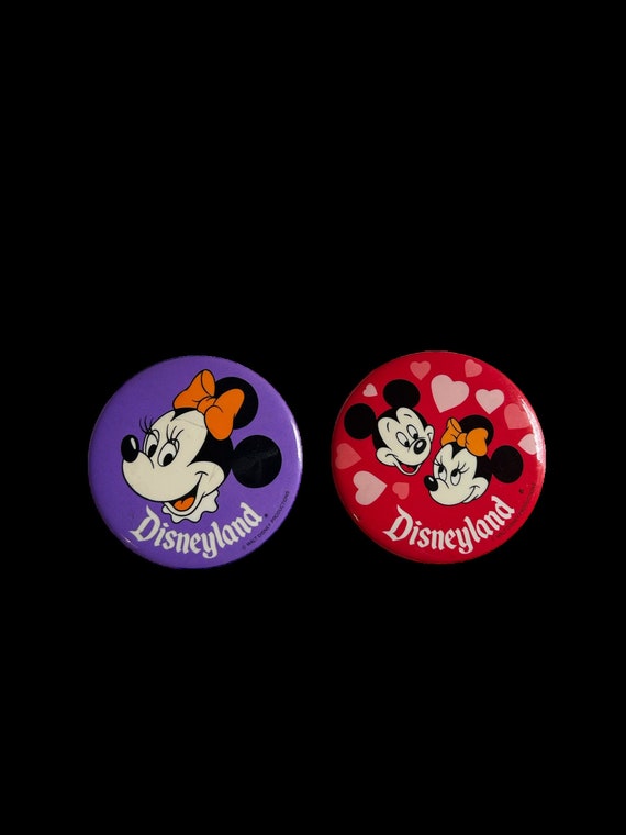 XL Mickey & Minnie Mouse Disneyland Pinback Butto… - image 1