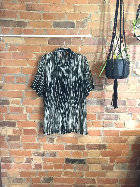Oversized Zebra Print Chiffon T-shirt