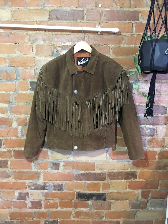 80s Brown Suede Fringe Jacket