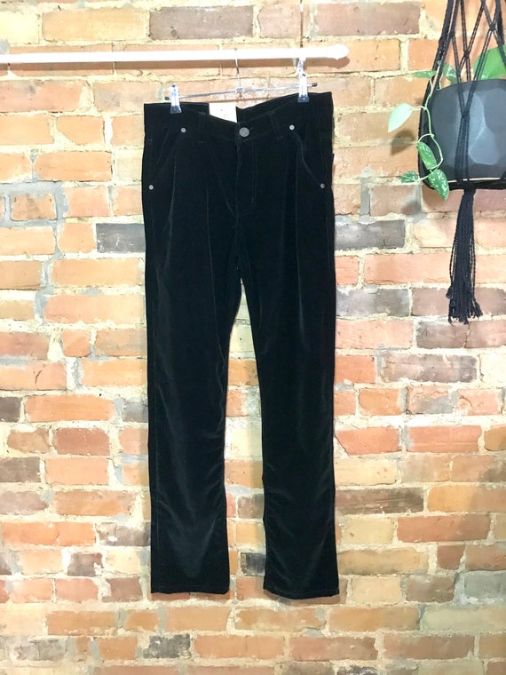 Darkest Green Velvet Jeans - New