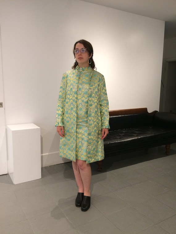 1960's Two Piece Shimmery Brocade Dress Suit