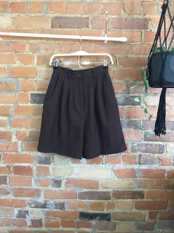 Chocolate Brown Soft Tailored Wool Shorts
