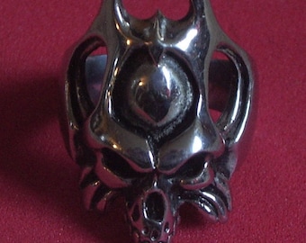 skull 925 ring Hell Rider Skull Ring Sterling Silver 925