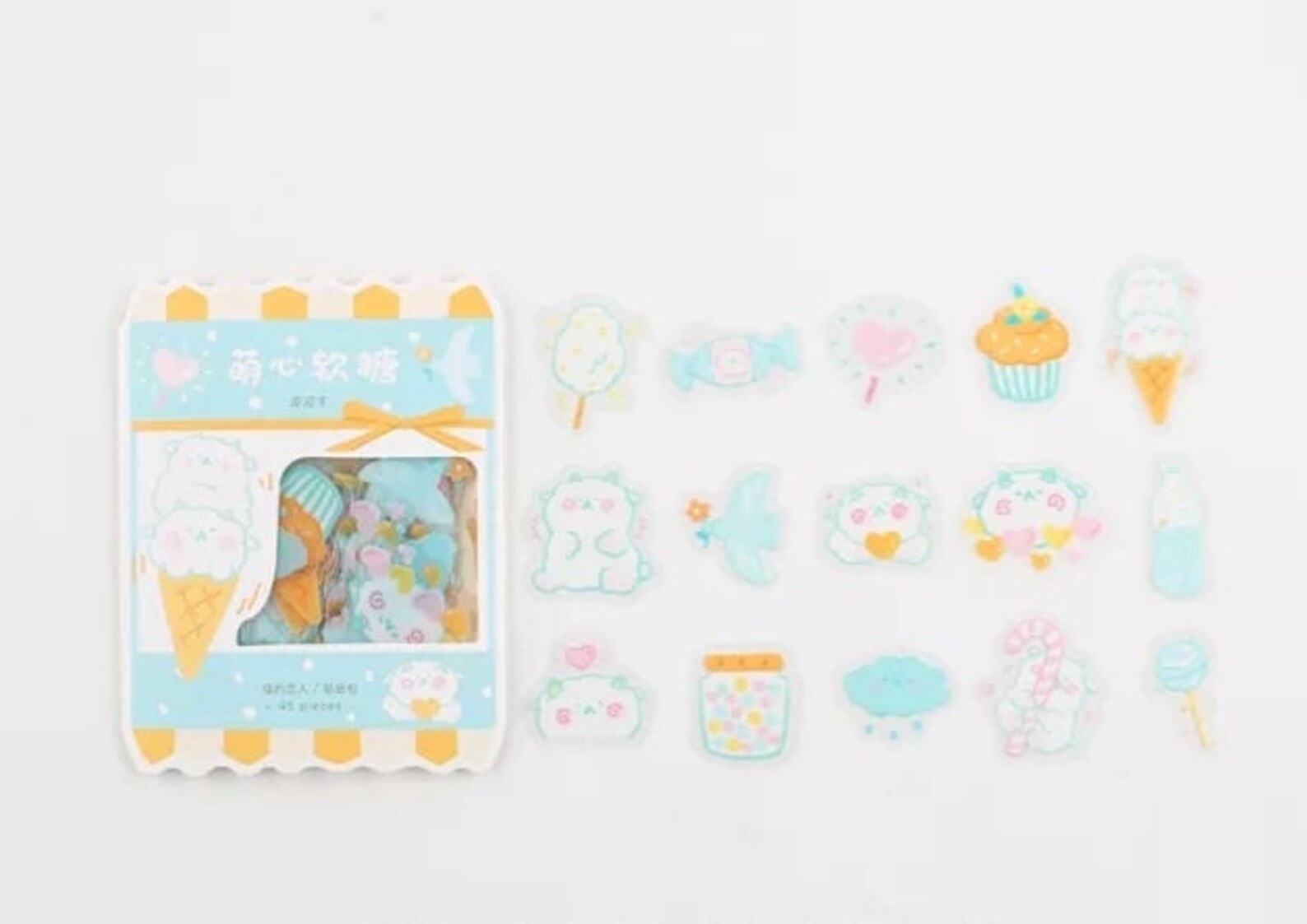 Kawaii Candy Series Stickers - 45 Pcs/pack, Memo Notepad, Bookmark ...