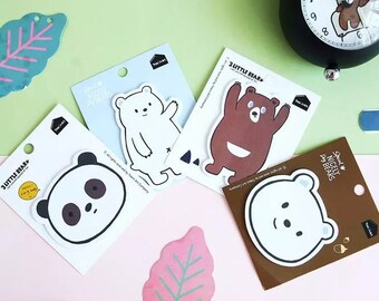 Kawaii Panda Bears Memo pad and sticky notes, Writing, Signing Pen,Kids Gift