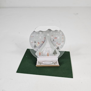 Mini boule à neige en forme de carte de Noël 3D