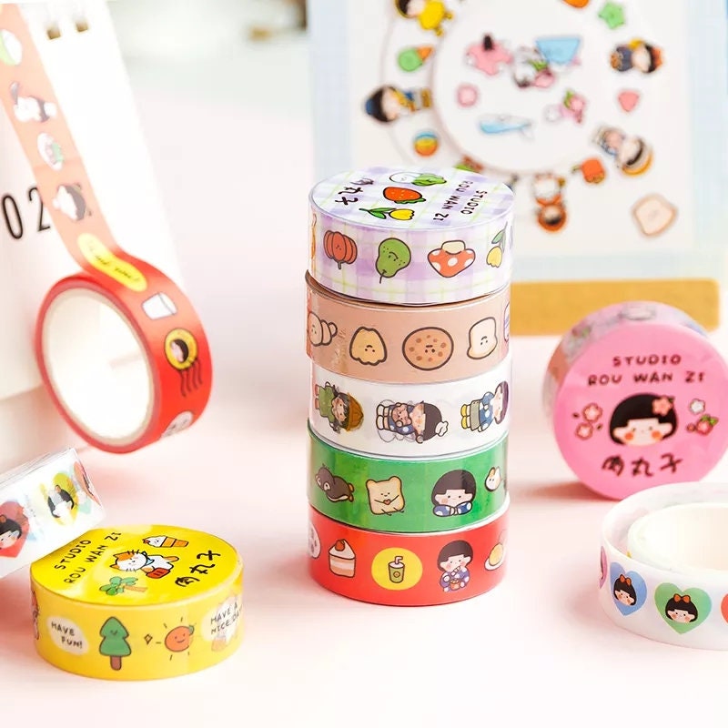 Kawaii Cartoon Character Washi Tape - Masking Tape, Decoratieve Plakband, Scrapbooking, Planner, dagboek, kaarten, benodigdheden