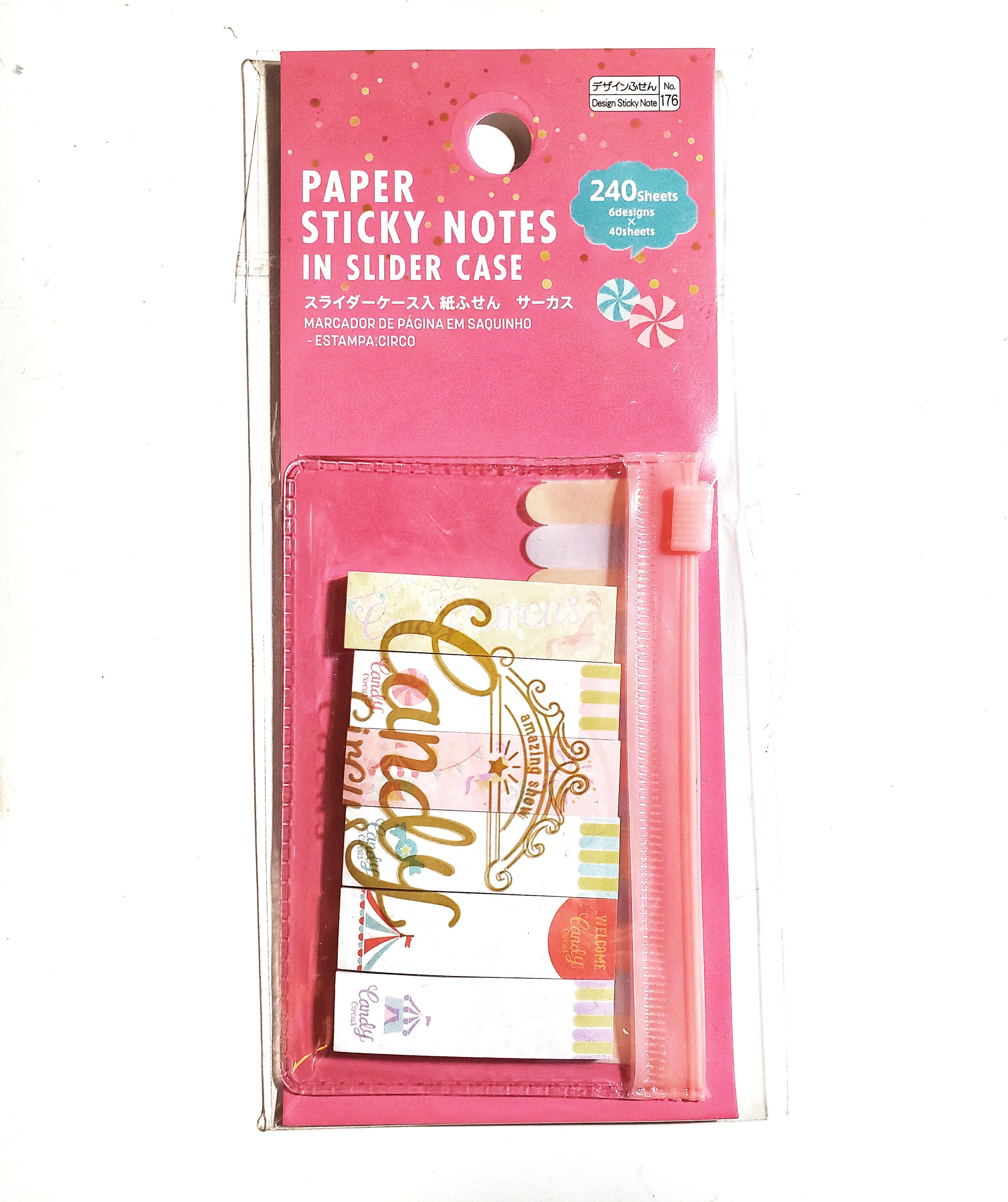 Kawaii Candy Circus Paper Sticky Notes in Slider Case Memo Notepad ...