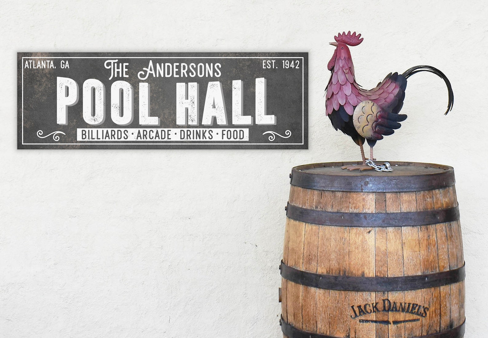 Personalized Pool Table Sign for Man Cave Decor for Basement Etsy