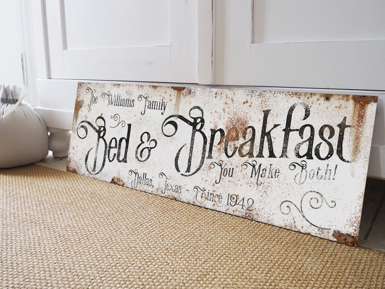 Rustic Bed and Breakfast You Make Both Sign for Living Room | Etsy