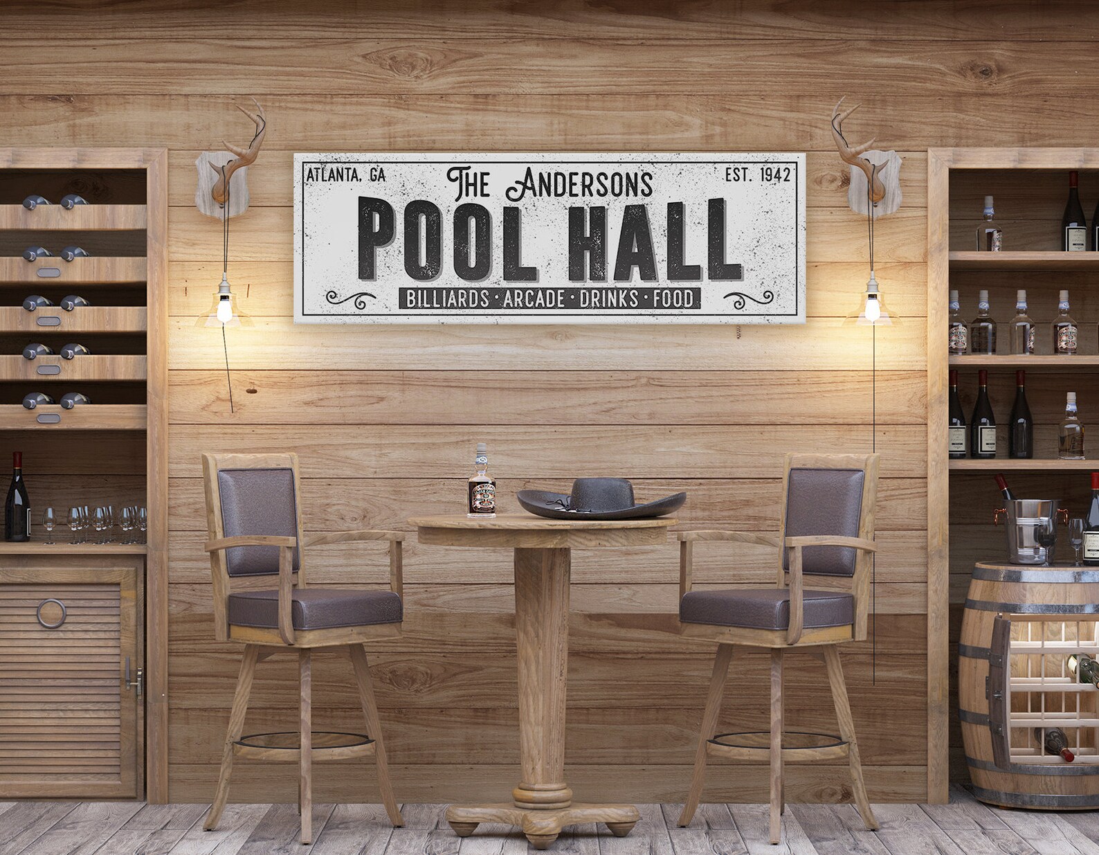 Pool Hall Sign Billiards Sign for Basement Decor Man Cave Sign Etsy