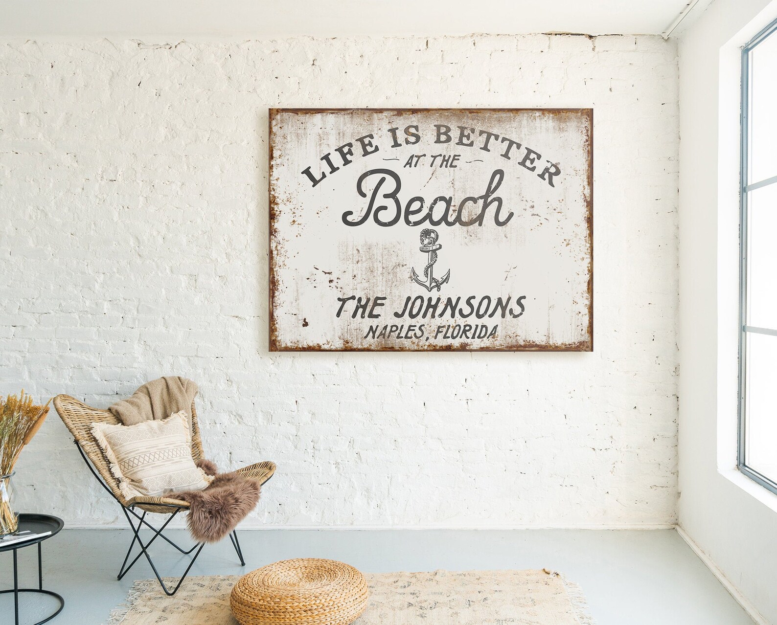 Custom Beach House Wall Decor Beach House Sign Personalized | Etsy
