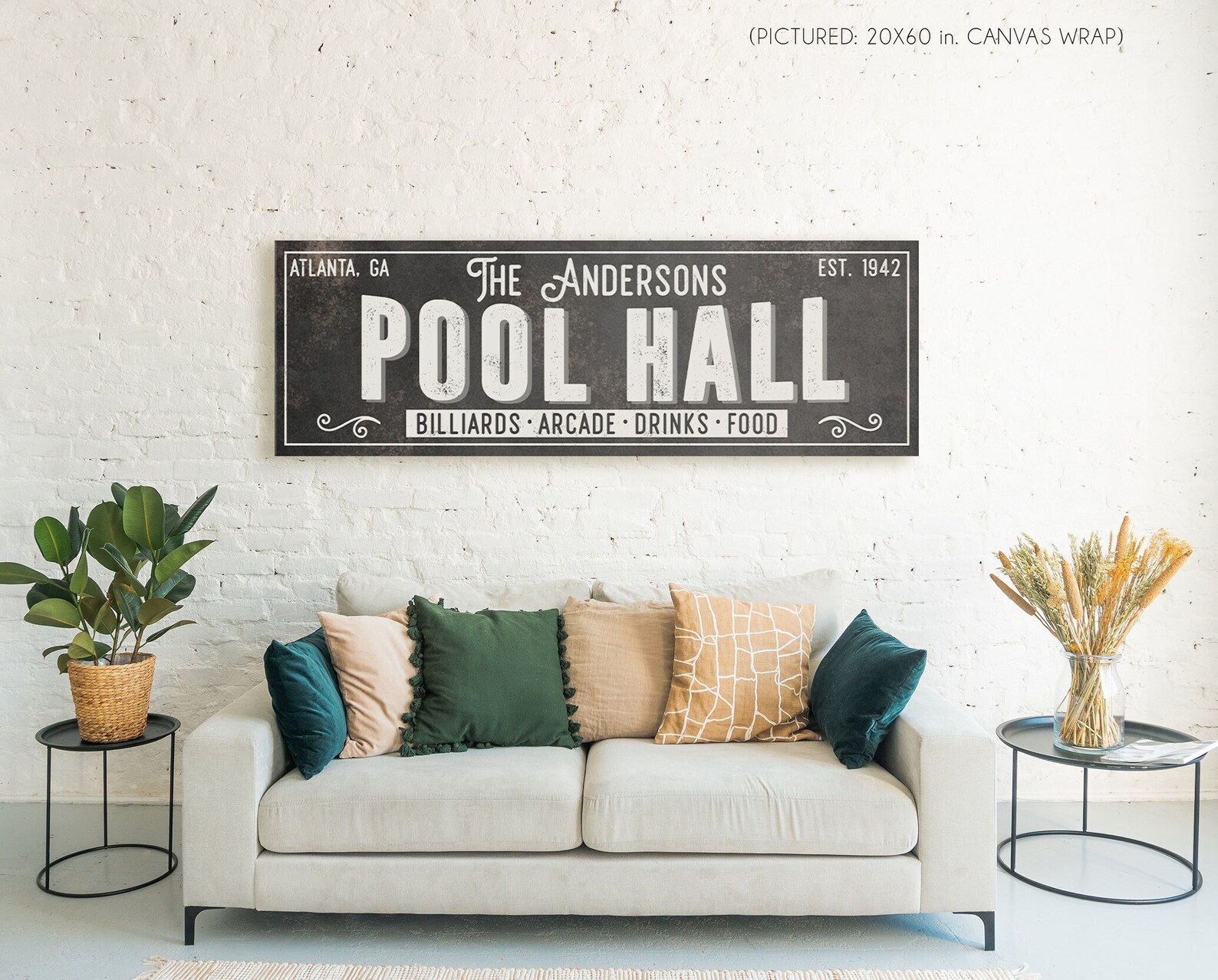 Personalized Pool Table Sign for Man Cave Decor for Basement Etsy